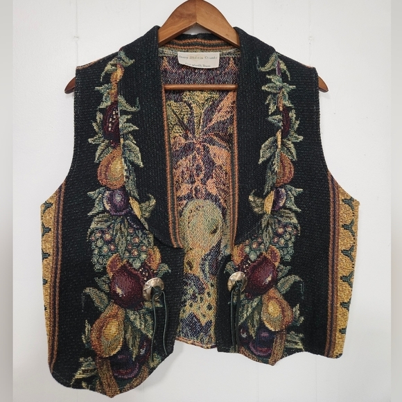 Every Stitch Counts Jackets & Blazers - Every Stitch Counts Vintage Fruit Floral Theme Rare Unique Vest